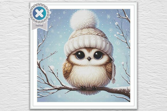 Cute Owl Winter Cross Stitch Pattern PDF